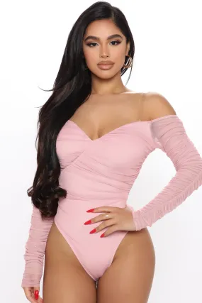 A Hot Mesh Bodysuit - Mauve