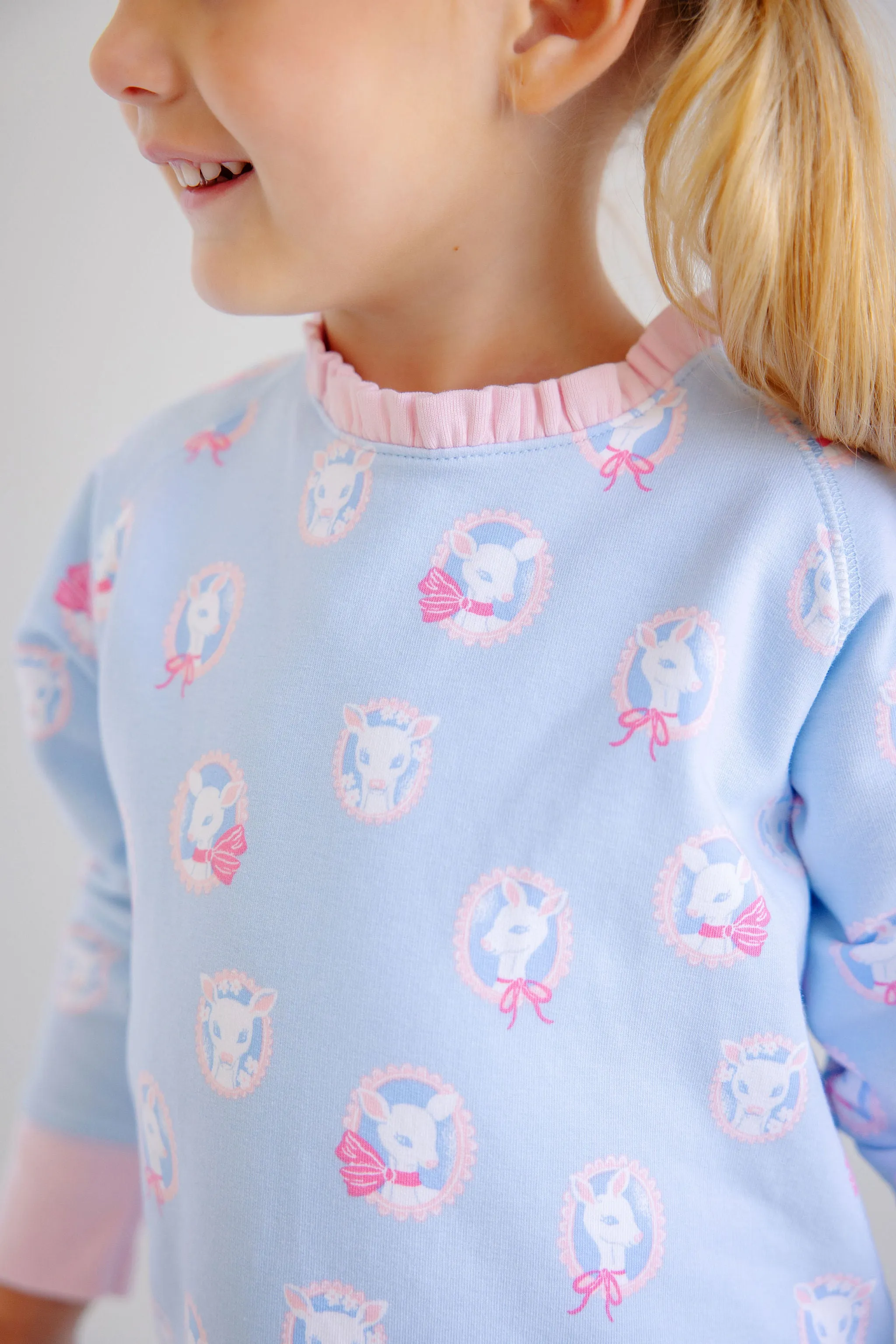 Cassidy Comfy Crewneck - Dear Friends with Palm Beach Pink