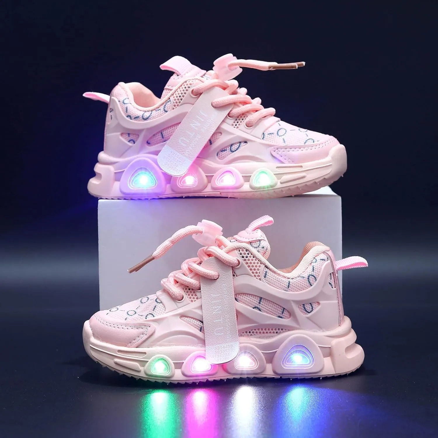 Cathalem Girls Sneakers Kids Baby Girls Shoes Sneakers LED Light Up Luminous Bowknot Sneakers Winter Warm Sneakers
