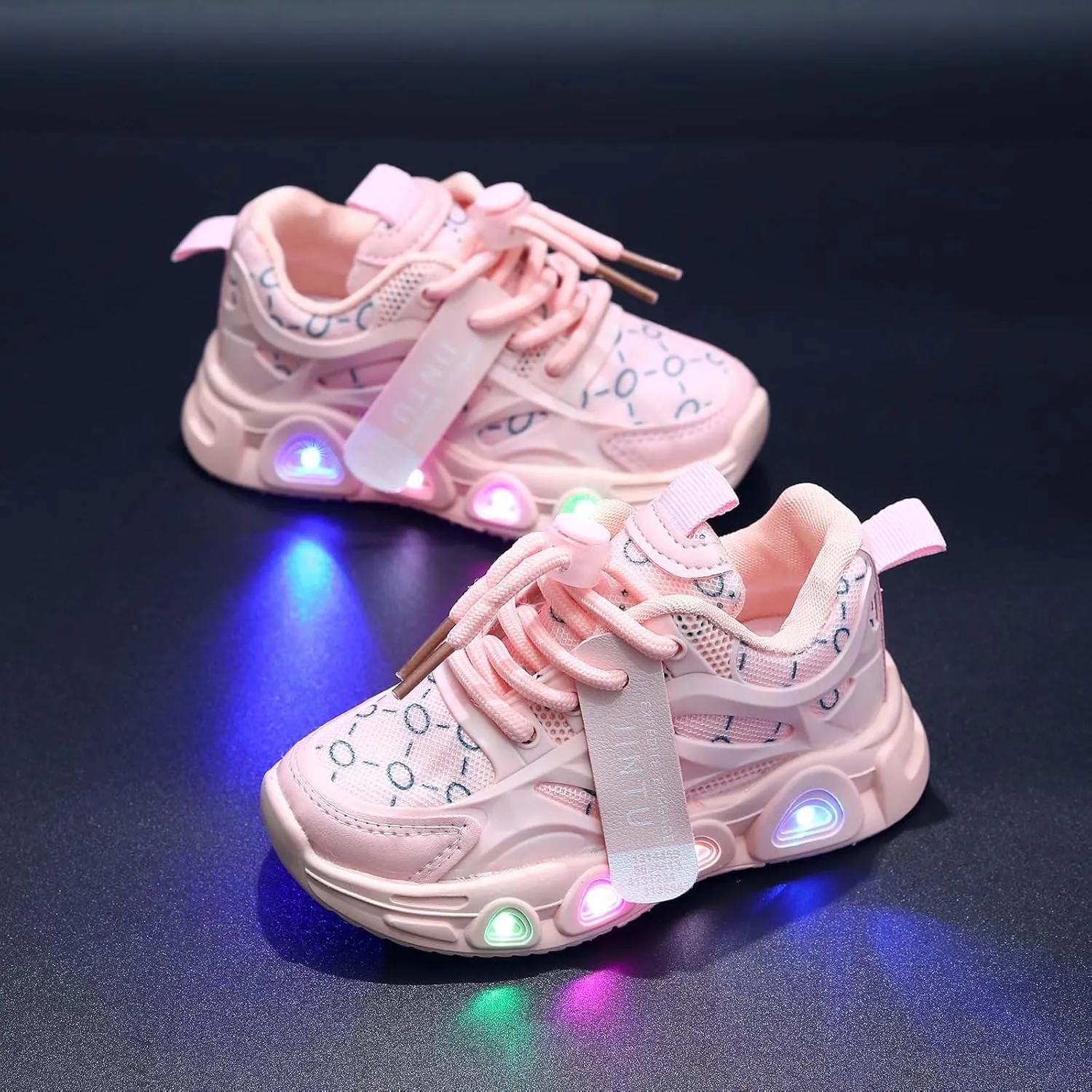 Cathalem Girls Sneakers Kids Baby Girls Shoes Sneakers LED Light Up Luminous Bowknot Sneakers Winter Warm Sneakers