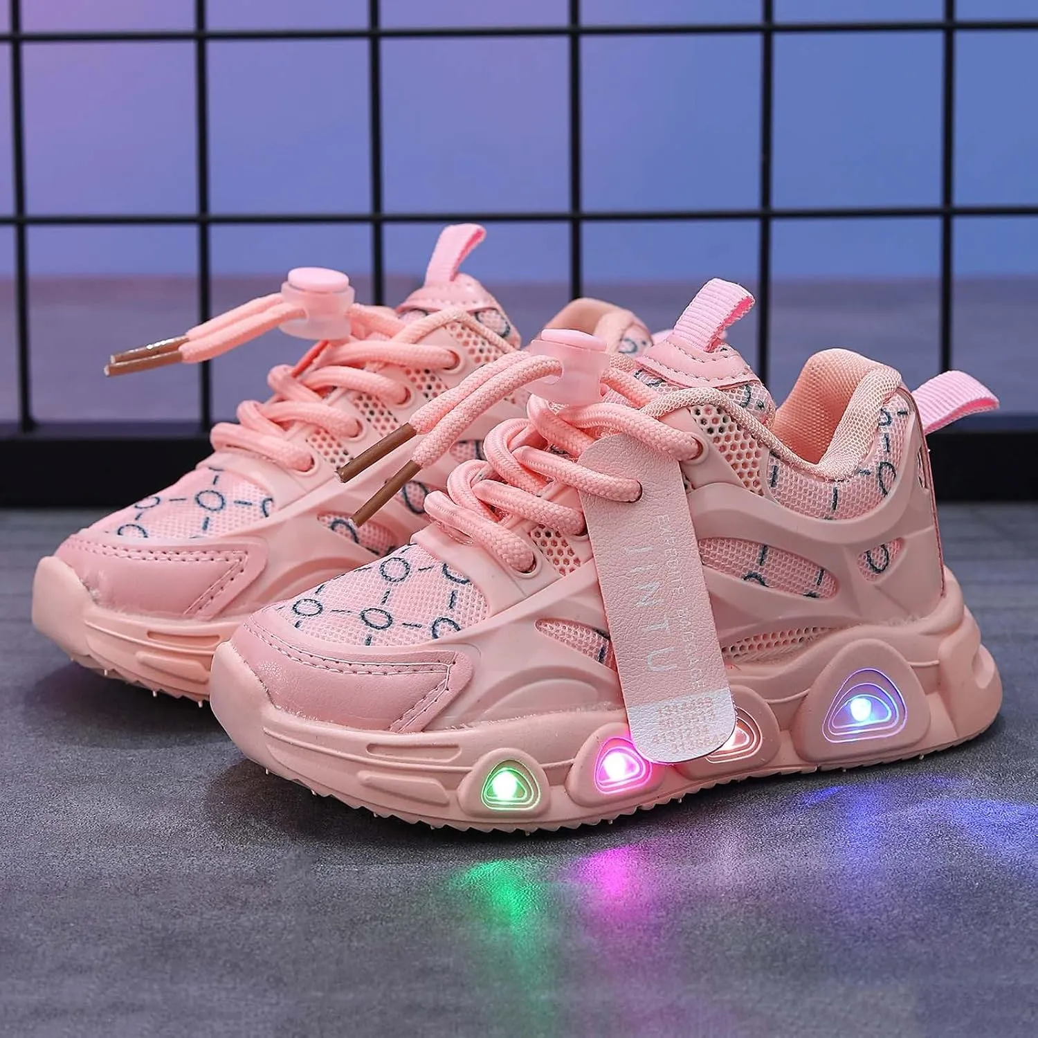 Cathalem Girls Sneakers Kids Baby Girls Shoes Sneakers LED Light Up Luminous Bowknot Sneakers Winter Warm Sneakers
