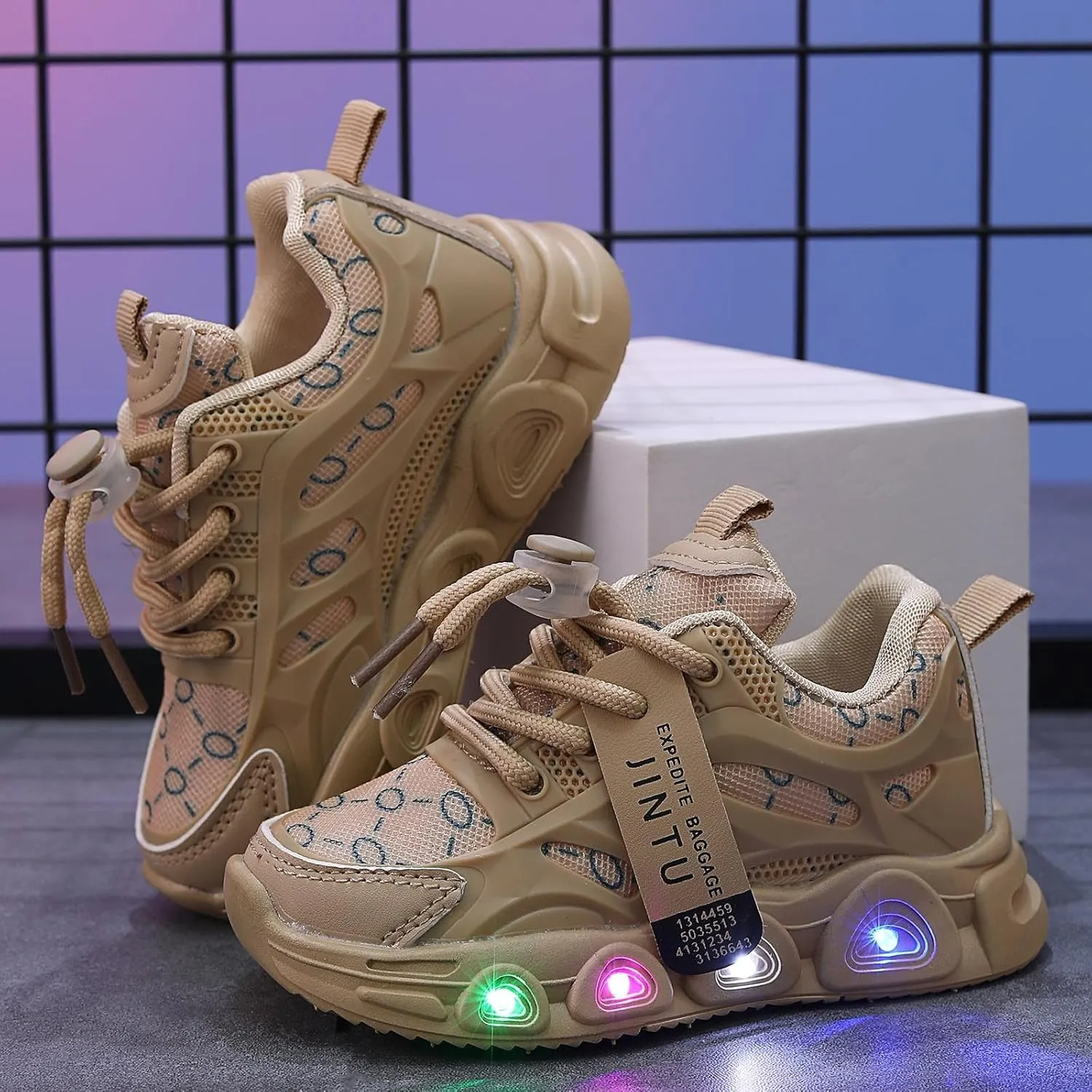 Cathalem Sneakers for Boys Kids Baby Girls Shoes Sneakers LED Light Up Luminous Sneakers Winter Warm Sneakers for Girls