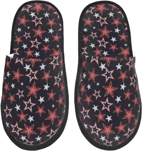 House Slippers for Womens Men - Red Star Soft House Shoes Fuzzy Slippers, Lightweight Slip-On Cozy House Slippers for Womens Indoor Outdoor