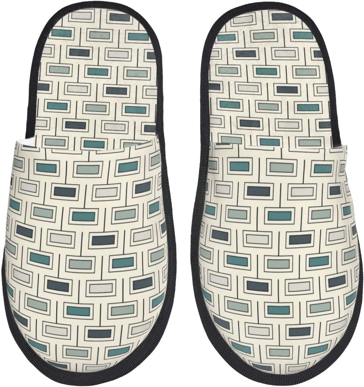 House Slippers for Womens Men - small rectangle Soft House Shoes Fuzzy Slippers, Lightweight Slip-On Cozy House Slippers for Womens Indoor Outdoor