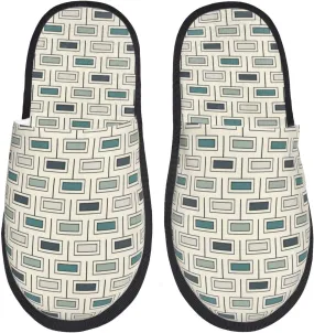 House Slippers for Womens Men - small rectangle Soft House Shoes Fuzzy Slippers, Lightweight Slip-On Cozy House Slippers for Womens Indoor Outdoor