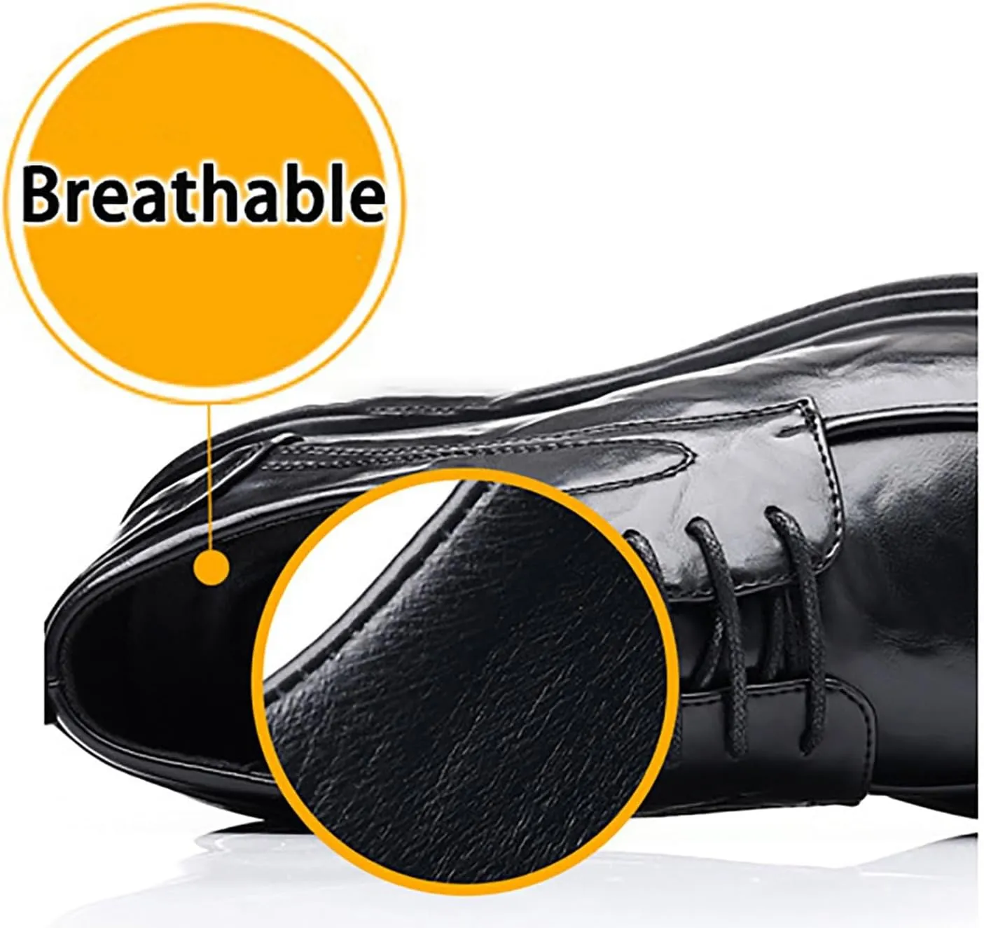 Men Dress Shoes Casual Oxford Leather Shoes， Breathable Business Big Head Comfortable Walking Shoes Business Office Flats Shoes