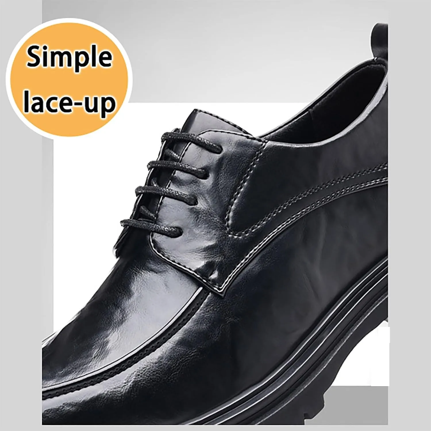 Men Dress Shoes Casual Oxford Leather Shoes， Breathable Business Big Head Comfortable Walking Shoes Business Office Flats Shoes