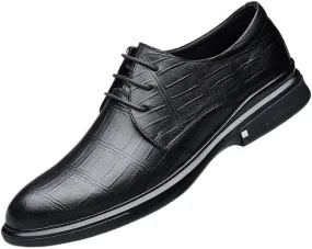 Men Lace-up Dress Elevator Shoes Platform Breathable Casual Business Shoes Black Luxury Genuine Leather Shoes Oxford Work Shoes for Men