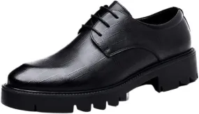Men's Business Oxford Shoes Classic Round Toe Shiny Checkered Comfortable Dress Loafers Driving Work Business Dress Shoes