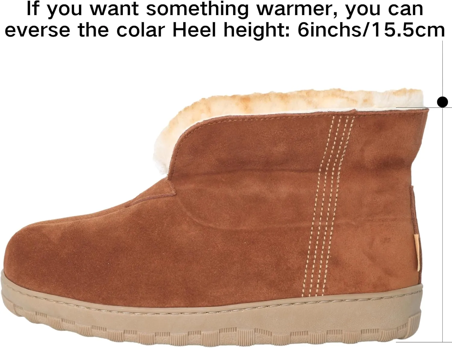 Men's Genuine Suede Genuine Shearling Indoor/Outdoor Foldover Boot