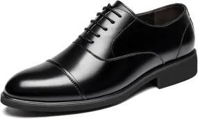 Men's Leather Low Heel Slip-On Business Oxford Shoes Comfort Dress Sneakers Men Fashion Business Casual Plus Size Casual Business Low Top Pointed Toe Breathable Suit Shoes