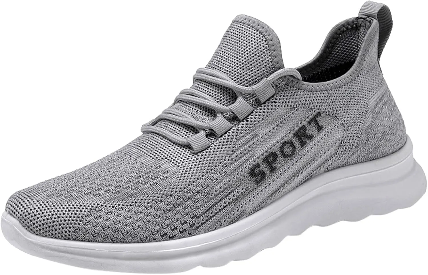 Mens Loafers & Slip-Ons Fashion Autumn Men Sports Flat Non Slip Lace Up Fly Woven Mesh Breathable Solid Color