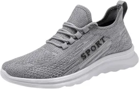 Mens Loafers & Slip-Ons Fashion Autumn Men Sports Flat Non Slip Lace Up Fly Woven Mesh Breathable Solid Color