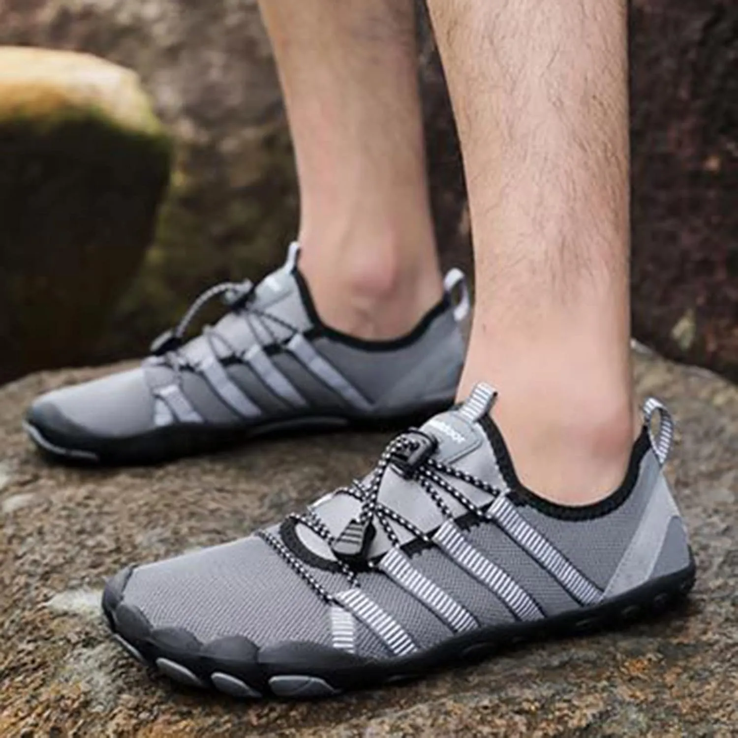 Mens Wading Shoes Outdoor Swim Sports Shoes Flat Breathable Quick-Dry Kayaking Shoe Grounded Hiking Footwear