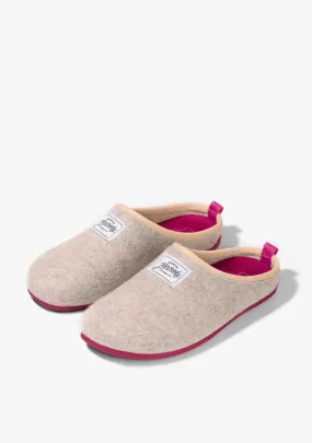 Mercredy Women's Slippers, White & Fuschia