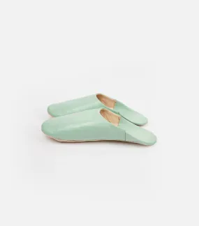 Moroccan Babouche Basic Slippers, Mint