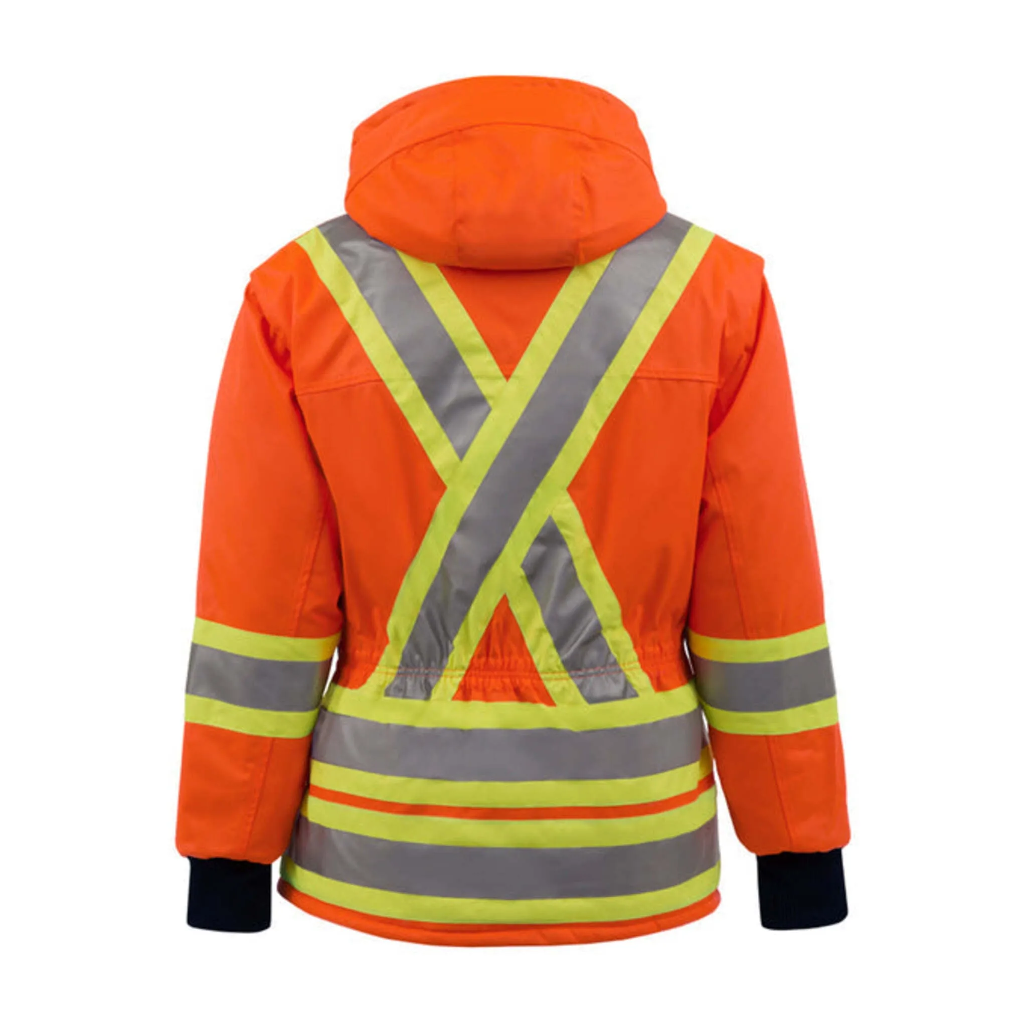 Nats Men's Hi Vis Winter Work Jacket 600D CSA Poly Insulated Waterproof Reflective, Durable, Comfortable, Taped Seams, Detachable Hood | Sizes XS-5XL