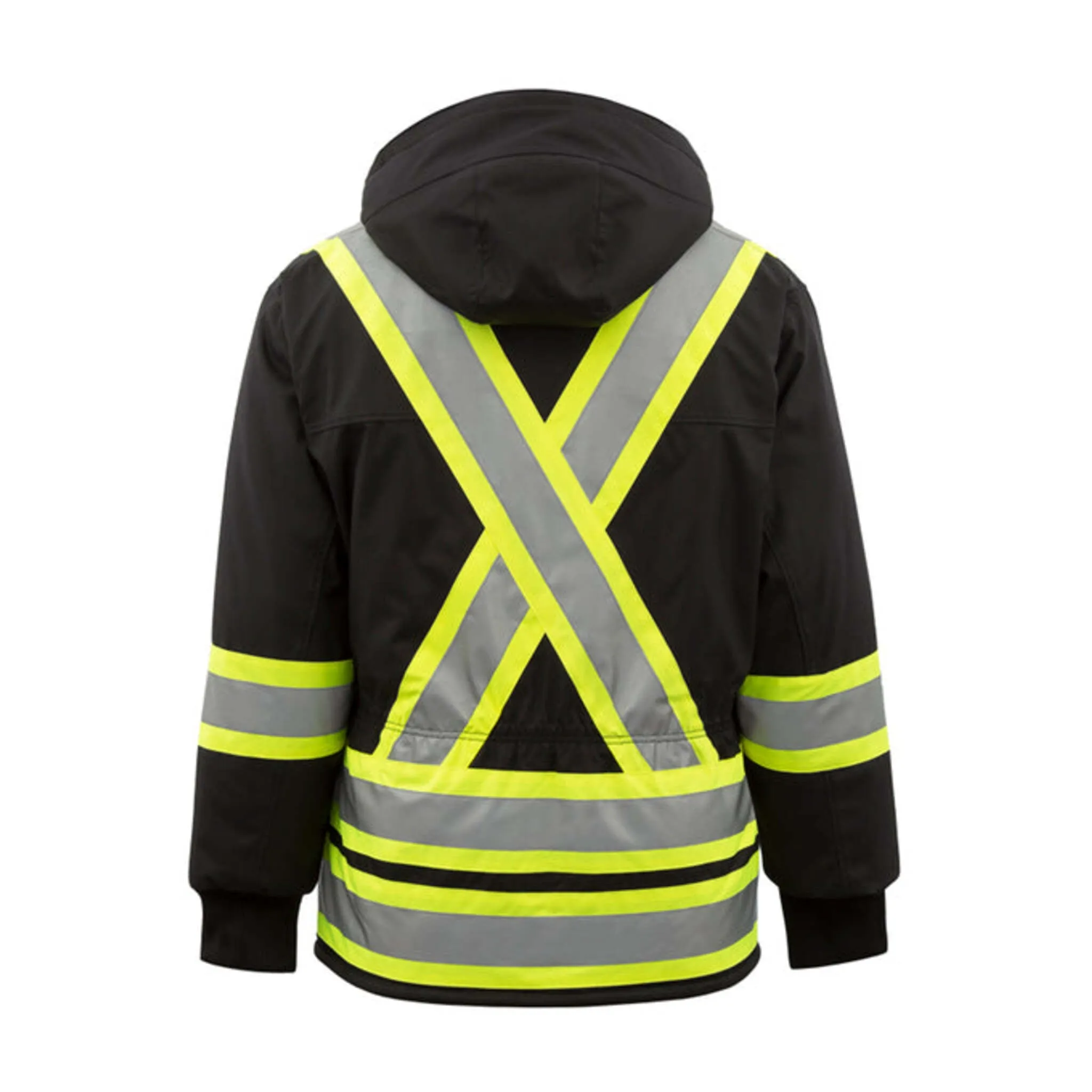 Nats Men's Hi Vis Winter Work Jacket 600D CSA Poly Insulated Waterproof Reflective, Durable, Comfortable, Taped Seams, Detachable Hood | Sizes XS-5XL
