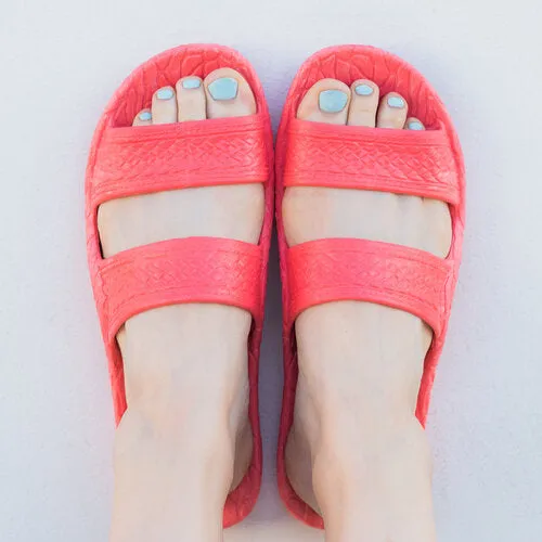 Pali Hawaii Classic Jandal Coral Pink Two Straps Adult Sandals
