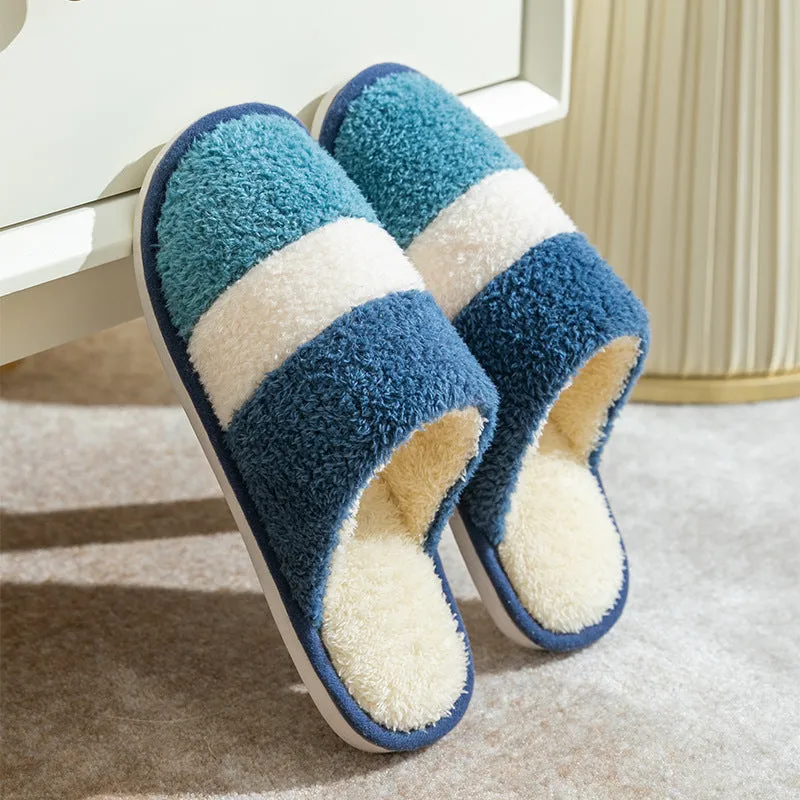 Plush Cotton  Women Thick-soled Non-slip Couple Cotton Slippers