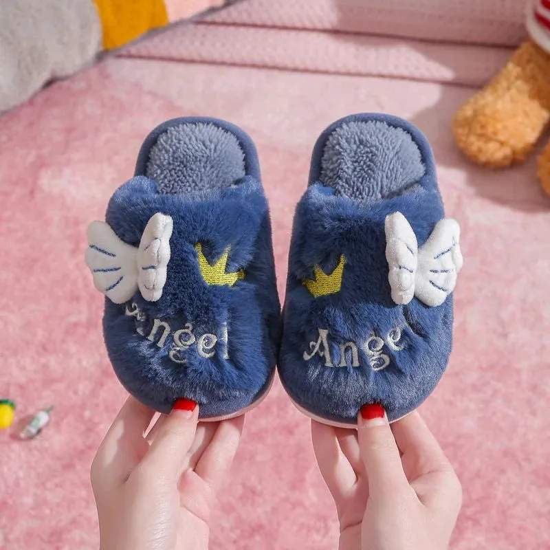 Plush Slippers with Wings for Girls