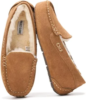 Project Cloud Genuine Suede Loafers for Women - Comfortable Outdoor Slippers for Women Footwear with Memory Foam - Womens Slippers - Stylish Womens Moccasin (Cathi)