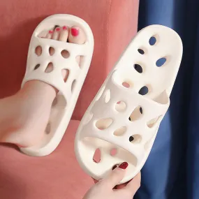 Soft Shoes Hollow Out Non-Slip Bathroom Slippers Women Home Indoor Shoes