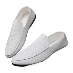 Summer loafers men's summer breathable Korean version of versatile men's trend British microfiber leather new casual lazy shoes