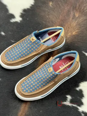 TWISTED X WOMENS SLIP ON KICKS TOASTED COCONUT & BLUE STEEL CASUAL SHOE