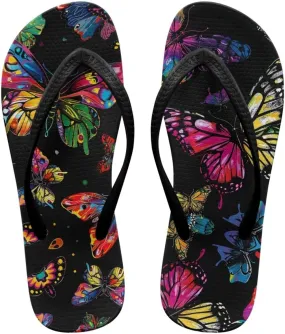 Women's Butterfly Dragonfly Flip Flop Thong Sandal Yoga Mat Comfortable Beach Pool Walking Slippers