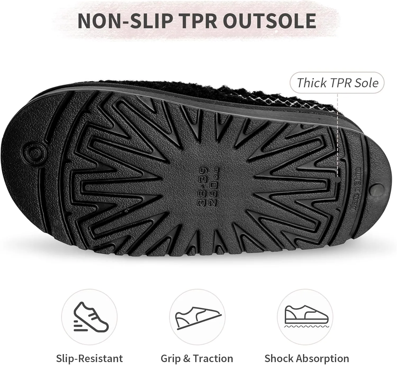 Women's Slippers Platform Mini Boots, Super Light EVA 4cm Thick Sole, Fur Fleece Lined, Cozy and Stylish Slipper for Outdoor Indoor
