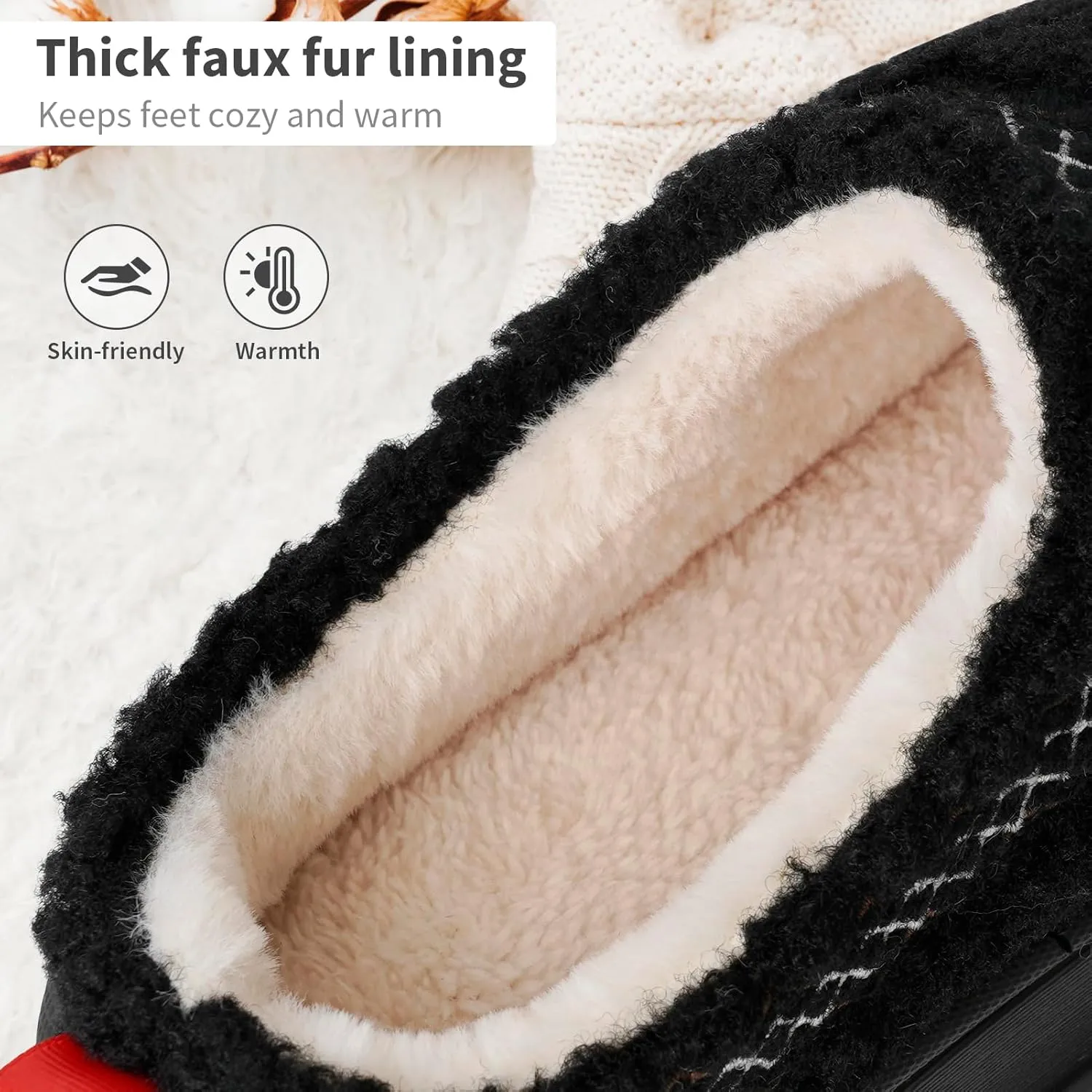 Women's Slippers Platform Mini Boots, Super Light EVA 4cm Thick Sole, Fur Fleece Lined, Cozy and Stylish Slipper for Outdoor Indoor