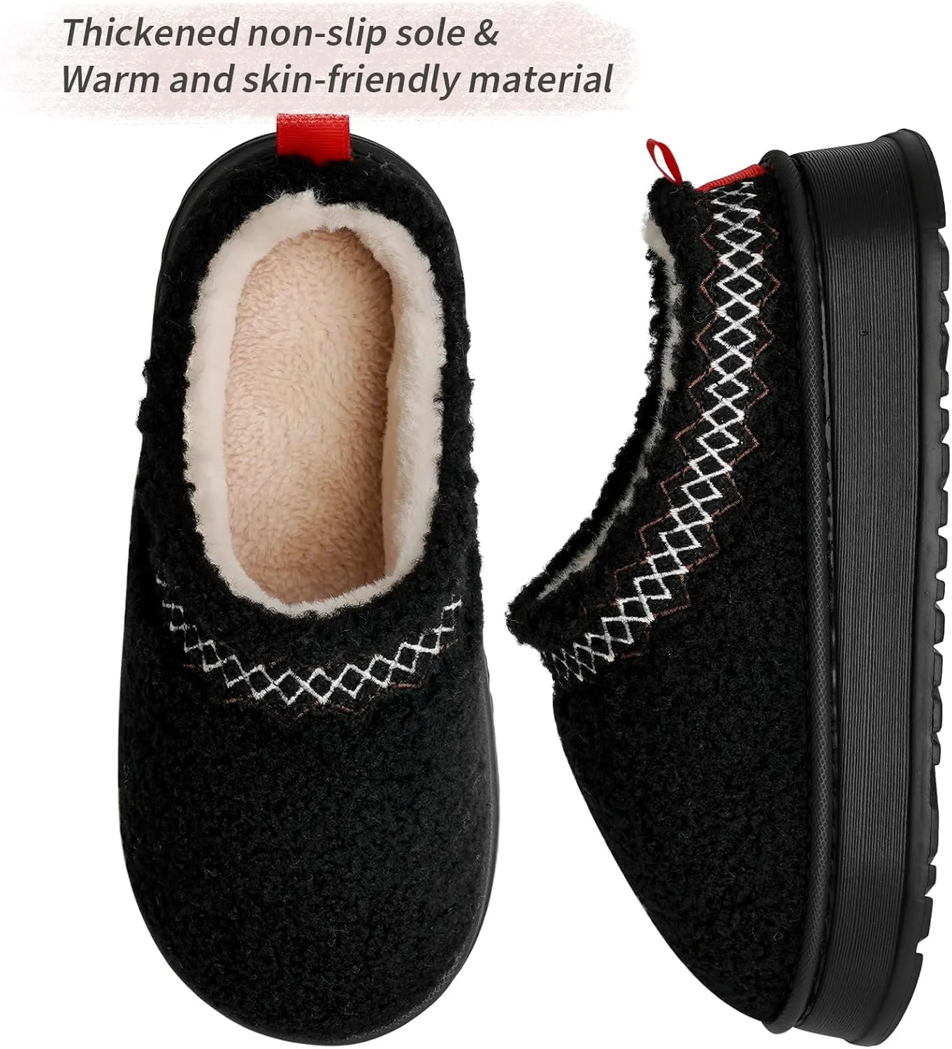 Women's Slippers Platform Mini Boots, Super Light EVA 4cm Thick Sole, Fur Fleece Lined, Cozy and Stylish Slipper for Outdoor Indoor